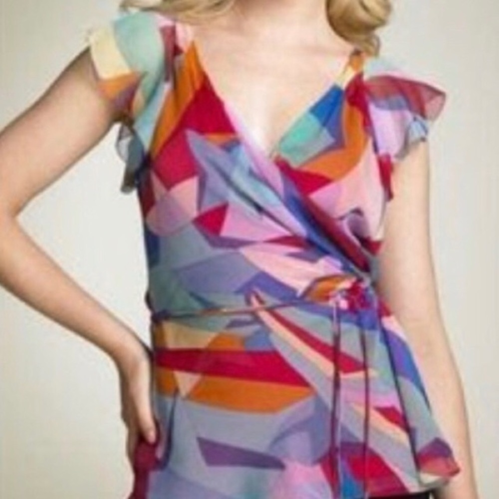 Diane Von Furstenberg DVF Maupiti  wrap blouse